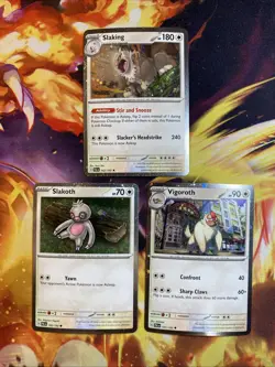 Slakoth 160/193, Vigoroth 161/193, Slaking 162/193 Cosmos Holo Pokemon Set - Image 1