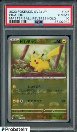 2023 Pokemon Sv2a Japanese Master Ball Reverse Holo #025 Pikachu PSA 10 - Image 1