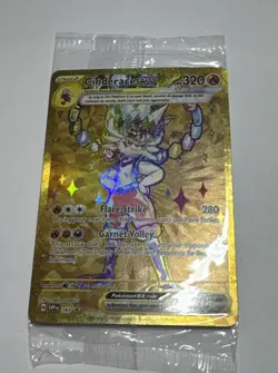 SEALED Pokemon Cinderace ex SVP 163 Scarlet & Violet Gold Holo Black Star Promo - Image 1