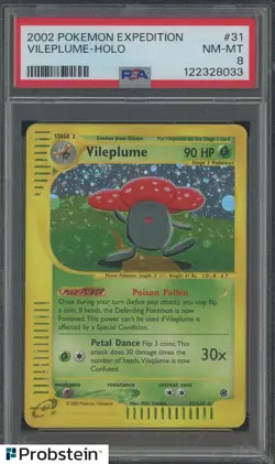2002 Pokemon Expedition #31 Vileplume Holo PSA 8 NM-MT - Image 1