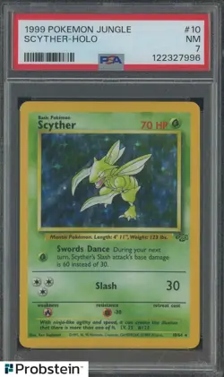 1999 Pokemon Jungle #10 Scyther Holo PSA 7 NM - Image 1