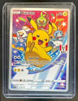 2021 Pokemon IDN S-P Pikachu Full Art KFC Chaki Kids Meal #016 - Image 1