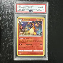 HOLO Charizard 025/185 Cracked Ice Holo Rare Pokemon PSA 10 Vivid Voltage - Image 1