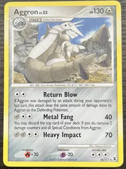 Aggron 14/111 Pokemon TCG Platinum Rising Rivals Rare MINT NM - Image 1