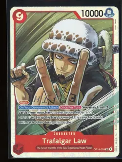 Trafalgar Law One Piece OP14 The Azure Sea's Seven Super Rare #009 - Image 1