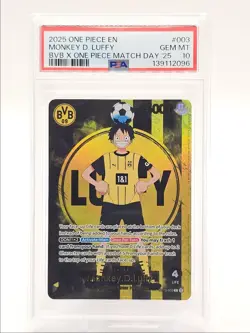 MONKEY D. LUFFY 2025 ONE PIECE BVB X ONE PIECE MATCH DAY '25 D PSA 10 Q6095 - Image 1