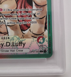 One Piece OP01-003 Monkey D Luffy Alternate Art Leader PSA 10 ( ERRATA) - Image 3