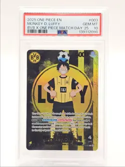 MONKEY D. LUFFY 2025 ONE PIECE BVB X ONE PIECE MATCH DAY '25 C PSA 10 Q6095 - Image 1