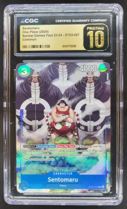 2024 ONE PIECE CCG SENTOMARU BANDAI GAMES FEST ST03-007 CGC 10 PRISTINE D RC7 - Image 1
