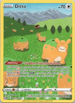 DITTO GG22/GG70 HOLO CROWN ZENITH GALARIAN GALLERY POKEMON NM - Image 1