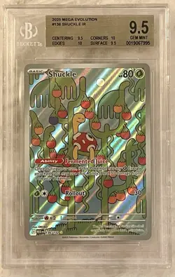 Shuckle 136/132 Me01: Mega Evolution Holo BGS 9.5 Graded Pokemon - Image 1