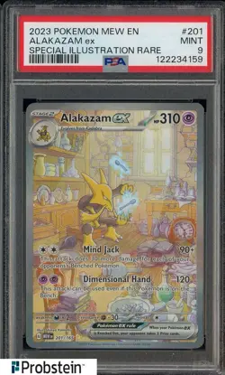 2023 Pokemon Mew EN Special Illustration Rare Card 151 #201 Alakazam Ex PSA 9 #5 - Image 1