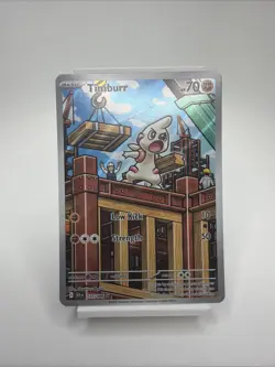 Pokemon TCG Black Bolt Timburr 125/086 Illustration Rare Holo - Full Art Card - Image 1