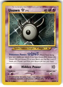 Pokemon Card - Unown [W] Neo Destiny 29/105 Rare NM - Image 1