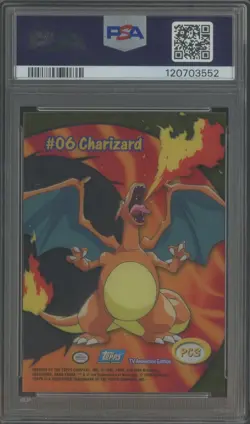2000 Topps Pokemon TV Animation Clear Cards #PC3 Charizard PSA 9 MINT - Image 2