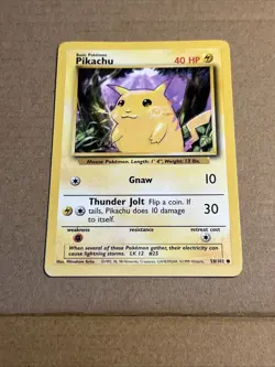 Pokemon Pikachu Yellow Cheeks Base Set 1999 Card #58/102 Vintage NM Condition - Image 1