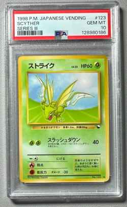 1998 Pokemon Japanese Vending Series III 3 #123 Scyther PSA 10 Graded Card - Image 1