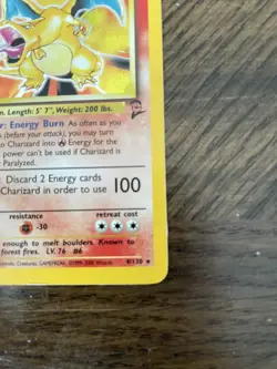 2000 Charizard 4/130 Base Set 2 Rare Holo Rare Pokemon Card - Image 3