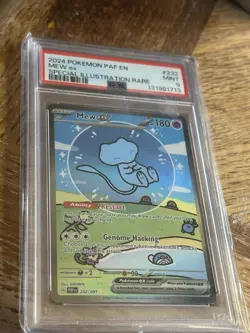 Pokemon Paldean Fates Mew Ex Special Illustration Rare 232/091 Bubble Mew PSA 9 - Image 1