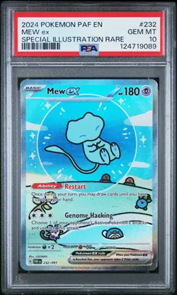 2024 POKEMON PAF EN-PALDEAN FATES SPECIAL ILLUSTRATION RARE #232 MEW EX PSA 10 - Image 1