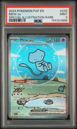 2024 POKEMON PAF EN PALDEAN FATES SPECIAL ILLUSTRATION RARE #232 MEW EX PSA 9 - Image 1