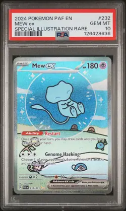 2024 POKEMON PAF EN-PALDEAN FATES SPECIAL ILLUSTRATION RARE #232 MEW EX PSA 10 - Image 1