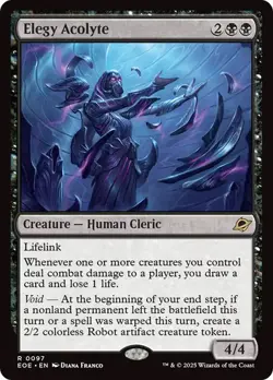 Elegy Acolyte NM RARE MTG Edge of Eternities [EOE] #0097 Black Near Mint Regular - Image 1