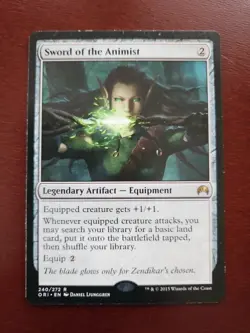 MTG 1x Sword of the Animist # 240 The List - Origins Magic the Gathering NM - Image 1
