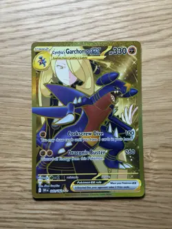 Pokemon Destined Rivals Cynthia's Garchomp EX Gold Hyper Rare Card 241/182 - Image 1