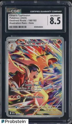 2025 Pokemon Destined Rivals Illustration Rare Ethan's Typhlosion Holo CGC 8.5 - Image 1