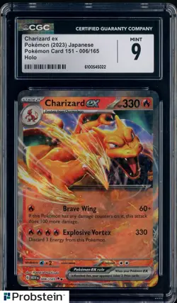 2023 Pokemon Japanese Pokemon Card 151 #006 Charizard Ex - Holo CGC 9 MINT - Image 1