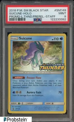 2018 Pokemon SM Black Star Promo BSP Staff #SM149 Suicune Holo PSA 9 MINT - Image 1