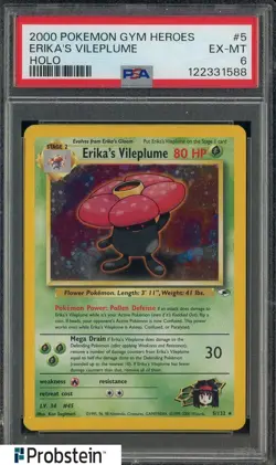 2000 Pokemon Gym Heroes #5 Erika's Vileplume Holo PSA 6 EX-MT - Image 1