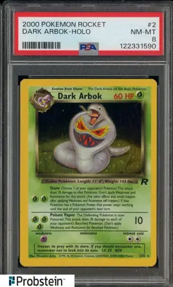 2000 Pokemon Rocket #2 Dark Arbok Holo PSA 8 NM-MT - Image 1