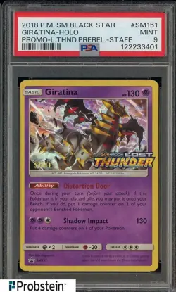 2018 Pokemon SM Black Star Promo BSP Staff #SM151 Giratina Holo Staff PSA 9 MINT - Image 1