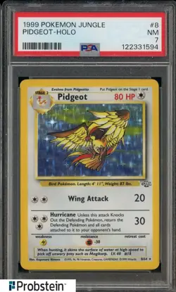 1999 Pokemon Jungle #8 Pidgeot Holo PSA 7 NM - Image 1