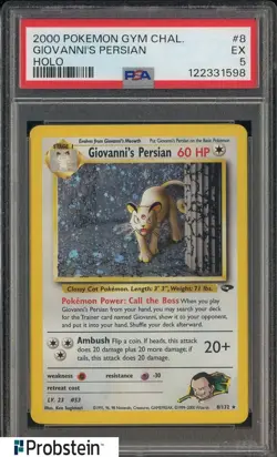 2000 Pokemon Gym Challenge #8 Giovanni's Persian Holo PSA 5 EX - Image 1