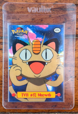 1999 Topps Pokemon Meowth TV11 #52 TV Animation Edition Blue Logo 1st Series - Image 1