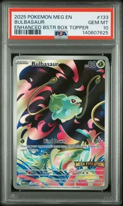 Pokemon Mega Evolutions Bulbasaur 133/132 Enhanced Topper Promo Stamped PSA 10 - Image 1