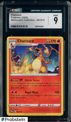2025 Pokemon McDonald's Collection M24EN #001/015 Charizard CGC 9 MINT - Image 1