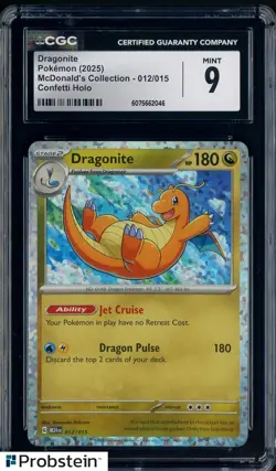 2025 Pokemon Mcdonald's Collection #012/015 Dragonite Confetti Holo CGC 9 - Image 1
