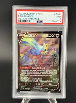 2022 POKEMON SWORD & SHIELD ASTRAL RADIANCE #TG21 FULL ART/ZACIAN V PSA 9 - Image 1