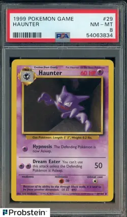 1999 Pokemon Game #29 Haunter PSA 8 NM-MT - Image 1