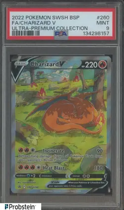 2022 Pokemon SWSH BSP Ultra-Premium Collection #260 FA Charizard V PSA 9 MINT - Image 1