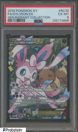 2016 Pokemon XY Gen. Radiant Collection #RC32 FA Sylveon Ex PSA 6 EX-MT - Image 1