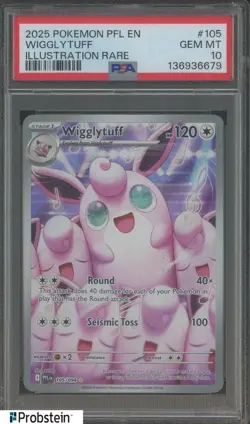 2025 Pokemon PFL En Illustration Rare #105 Wigglytuff PSA 10 GEM MINT - Image 1