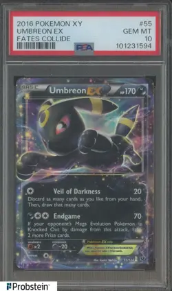 2016 Pokemon XY Fates Collide #55 Umbreon Ex PSA 10 GEM MINT - Image 1