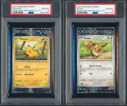 Set of PSA 10 Pokemon Together Pokepost Exclusive Pikachu Eevee Promo Pack - Image 1