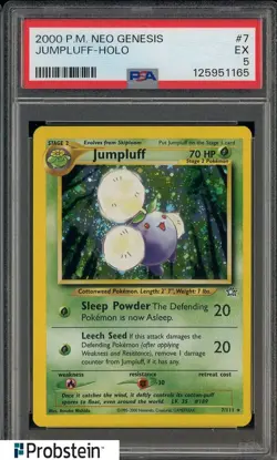 2000 Pokemon Neo Genesis #7 Jumpluff Holo PSA 5 EX - Image 1
