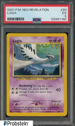 2001 Pokemon Neo Revelation #20 Lugia PSA 5 EX - Image 1